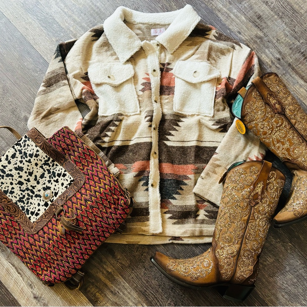 New Venture Out Southwestern Shacket Xs & Small